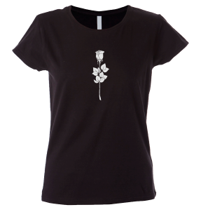 Camiseta mujer flor rosa