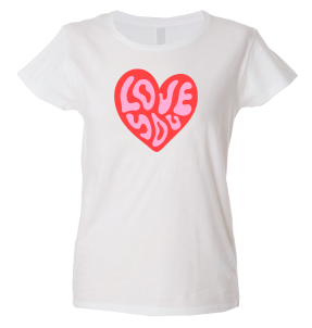 Camiseta mujer love you corazón