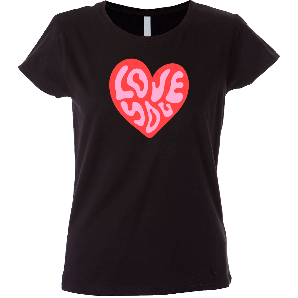Camiseta mujer love you corazón