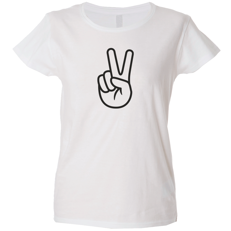 Camiseta mujer mano signo paz