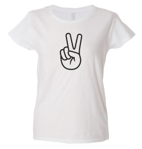 Camiseta mujer mano signo paz