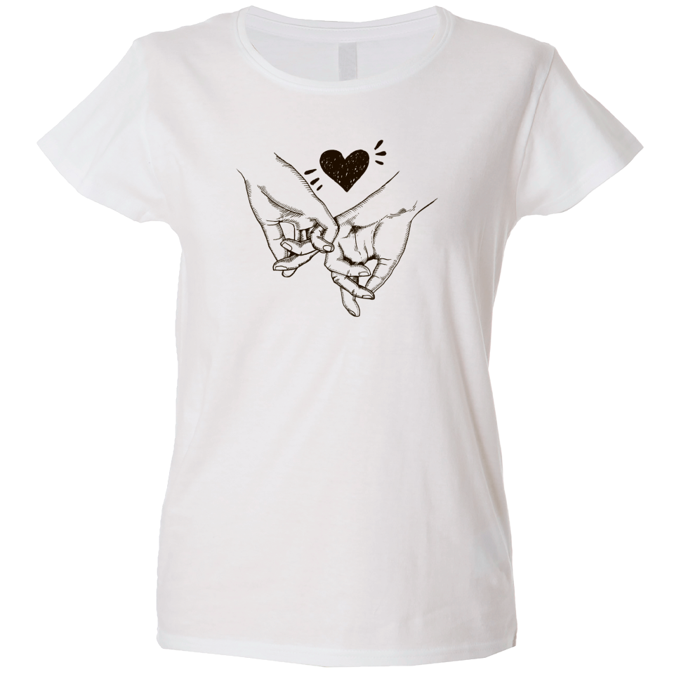 Camiseta mujer manos agarradas meñique