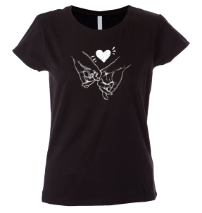 Camiseta mujer manos agarradas meñique