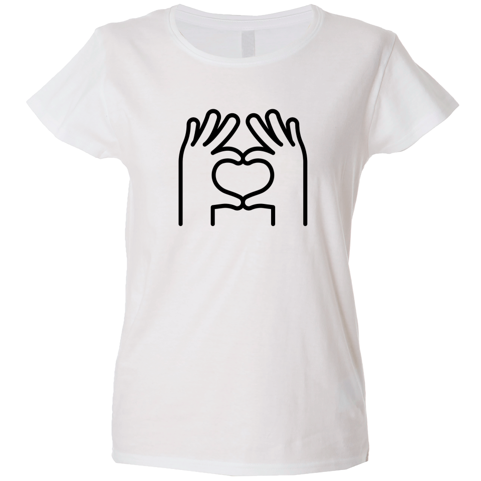 Camiseta mujer manos corazón