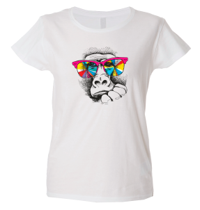 Camiseta mujer mono hipy