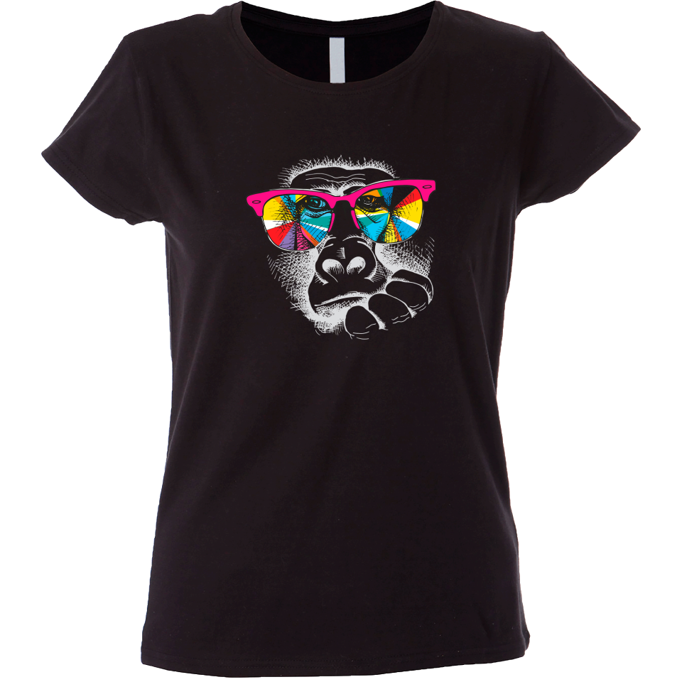 Camiseta mujer mono hipy