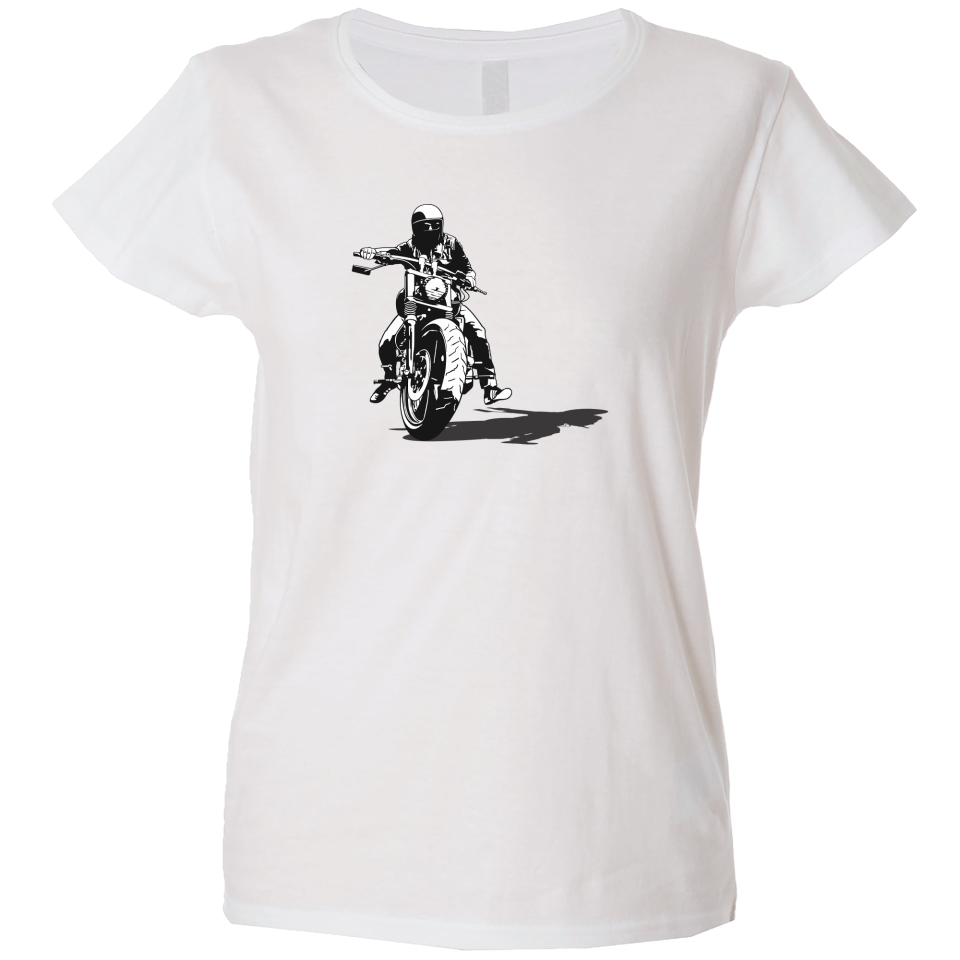 Camiseta mujer motero con casco