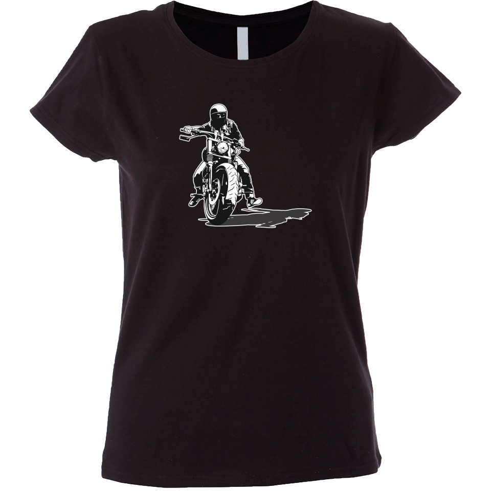 Camiseta mujer motero con casco