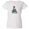 Camiseta mujer motero de pie