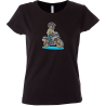 Camiseta mujer motero de pie