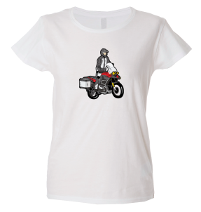 Camiseta mujer moto baúl