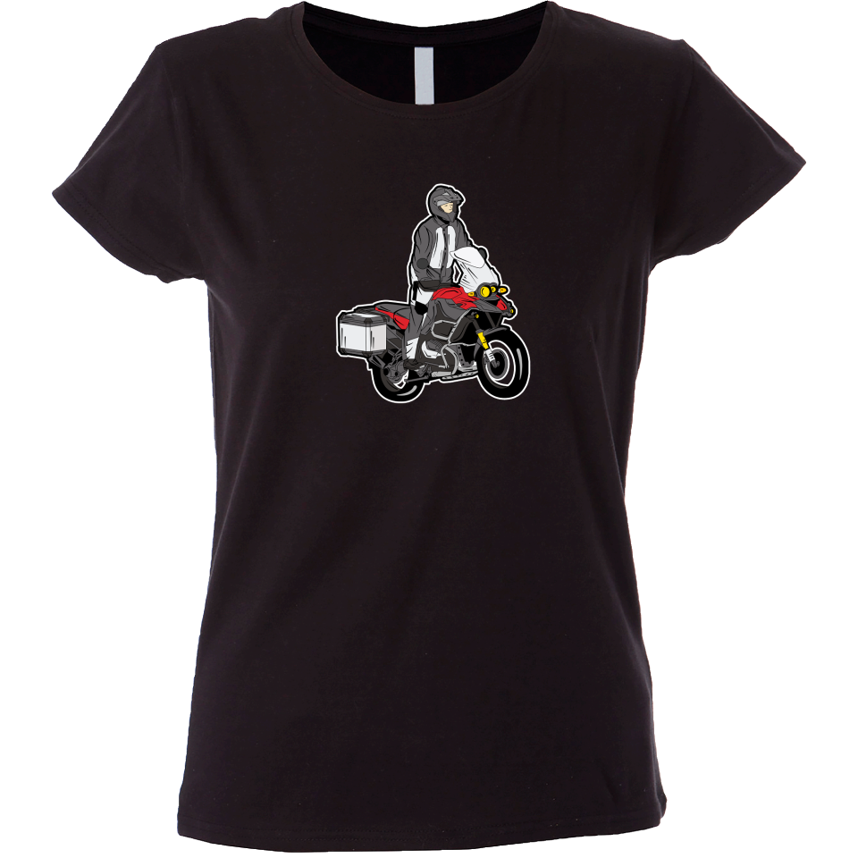 Camiseta mujer moto baúl