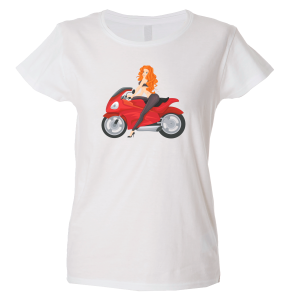 Camiseta mujer mujer moto
