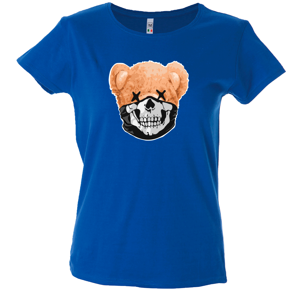 Camiseta mujer oso cubrebocas calavera