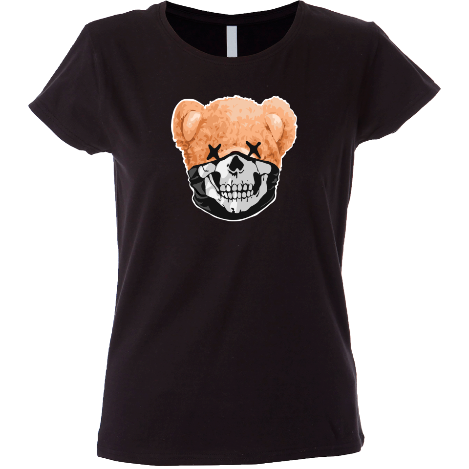 Camiseta mujer oso cubrebocas calavera