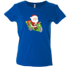 Camiseta mujer papa Noel en moto