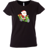 Camiseta mujer papa Noel en moto