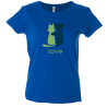 Camiseta mujer perro y gato enamorados