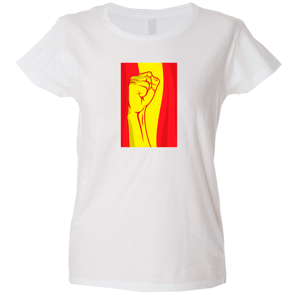 Camiseta mujer puño en bandera Española