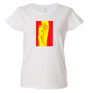 Camiseta mujer puño en bandera Española