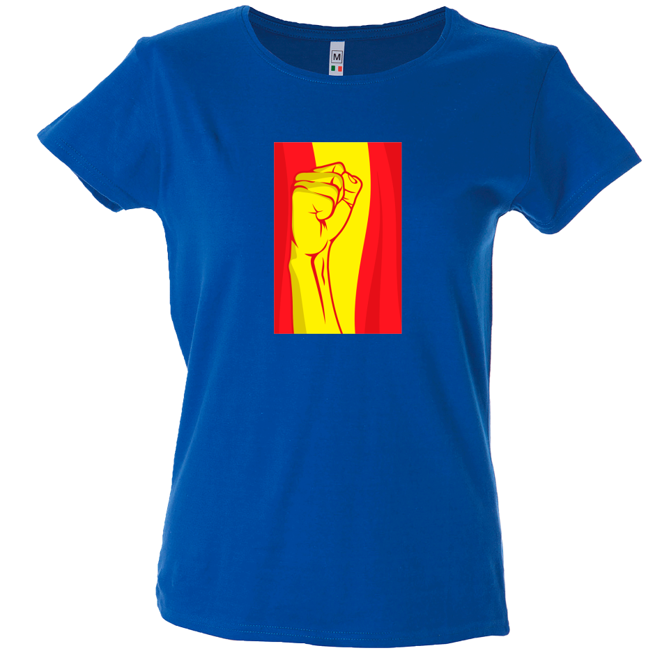 Camiseta mujer puño en bandera Española