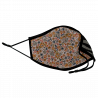 Mascarilla algodón orgánico reversible pequeña ditsy flower grey y zebra black homologada con protección +90%