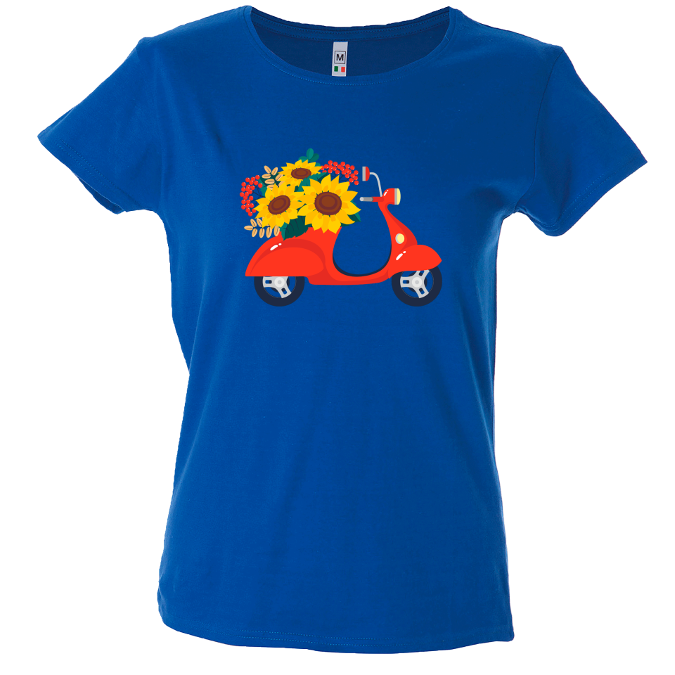 Camiseta mujer vespa flores