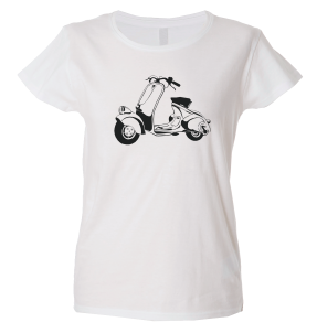 Camiseta mujer vespa sillín bajo