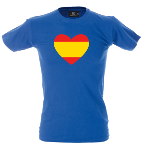 Camiseta hombre corazón bandera España