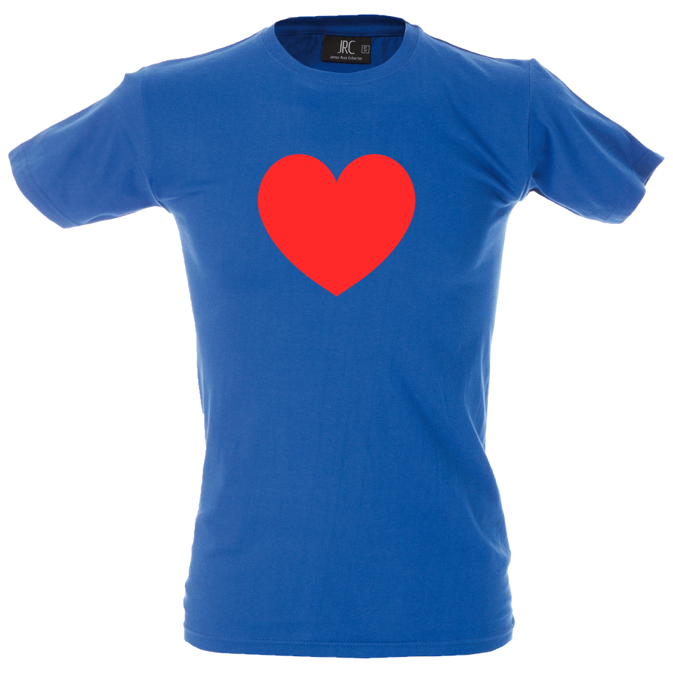 Camiseta hombre corazón rojo