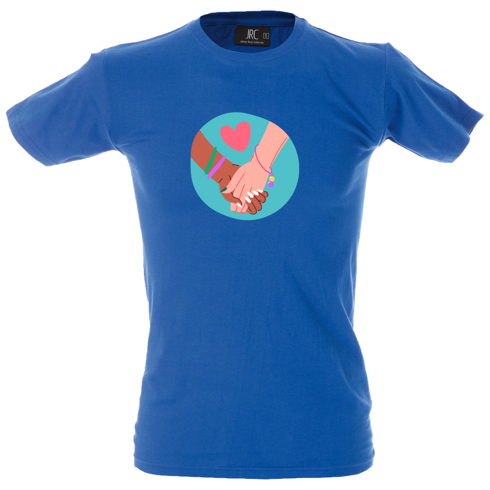 Camiseta hombre manos agarradas