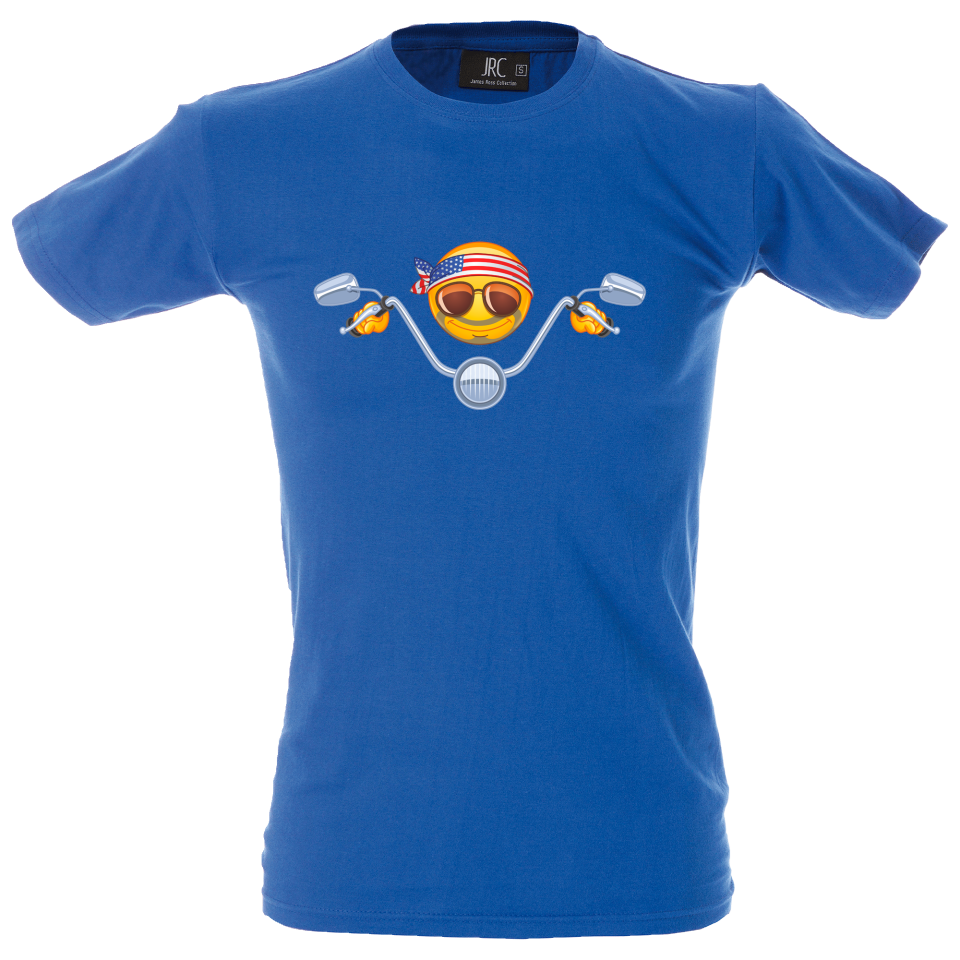 Camiseta hombre emoji motero