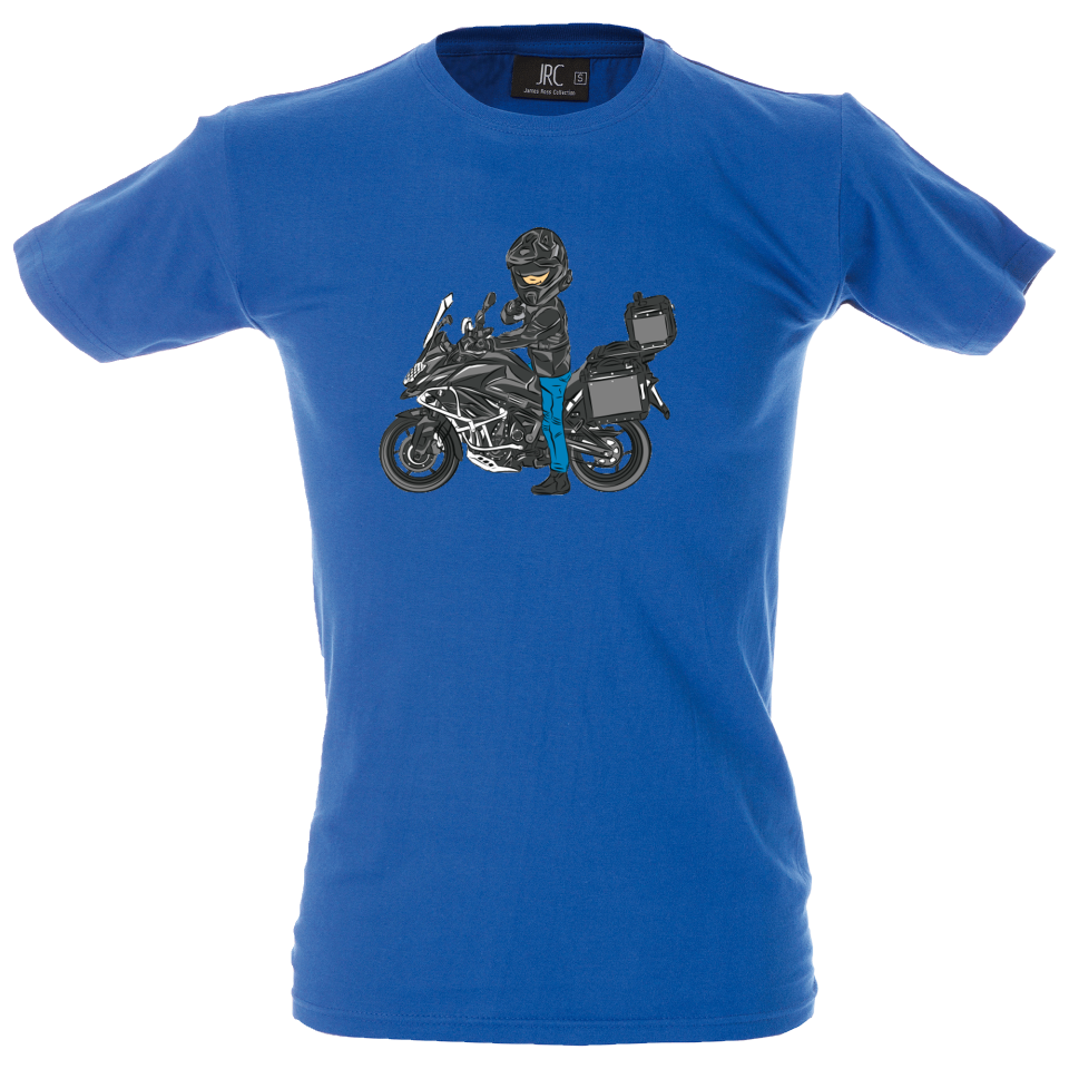 Camiseta hombre motero posando