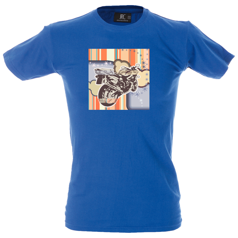 Camiseta hombre moto rayada