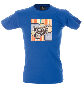 Camiseta hombre moto rayada