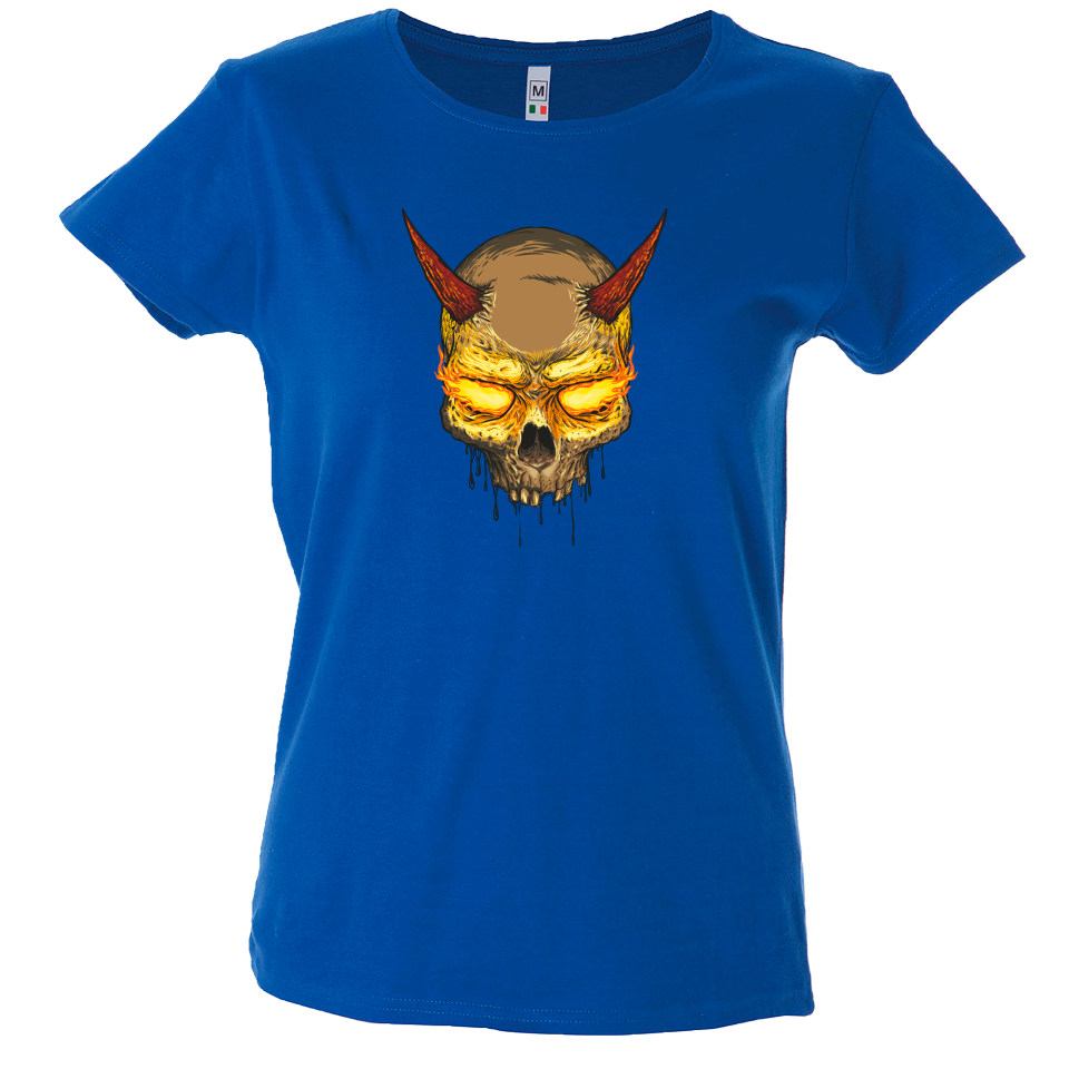 Camiseta mujer calavera demonio
