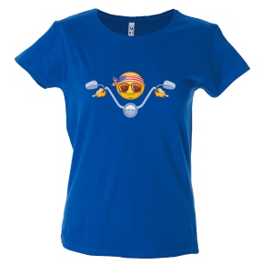 Camiseta mujer emoji motero
