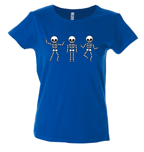 Camiseta mujer esqueletos bailando