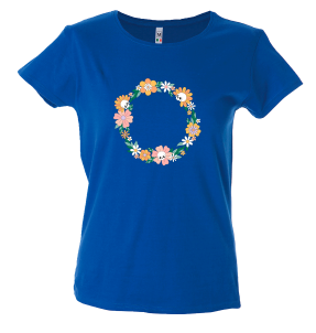 Camiseta mujer guirnalda calavera flores