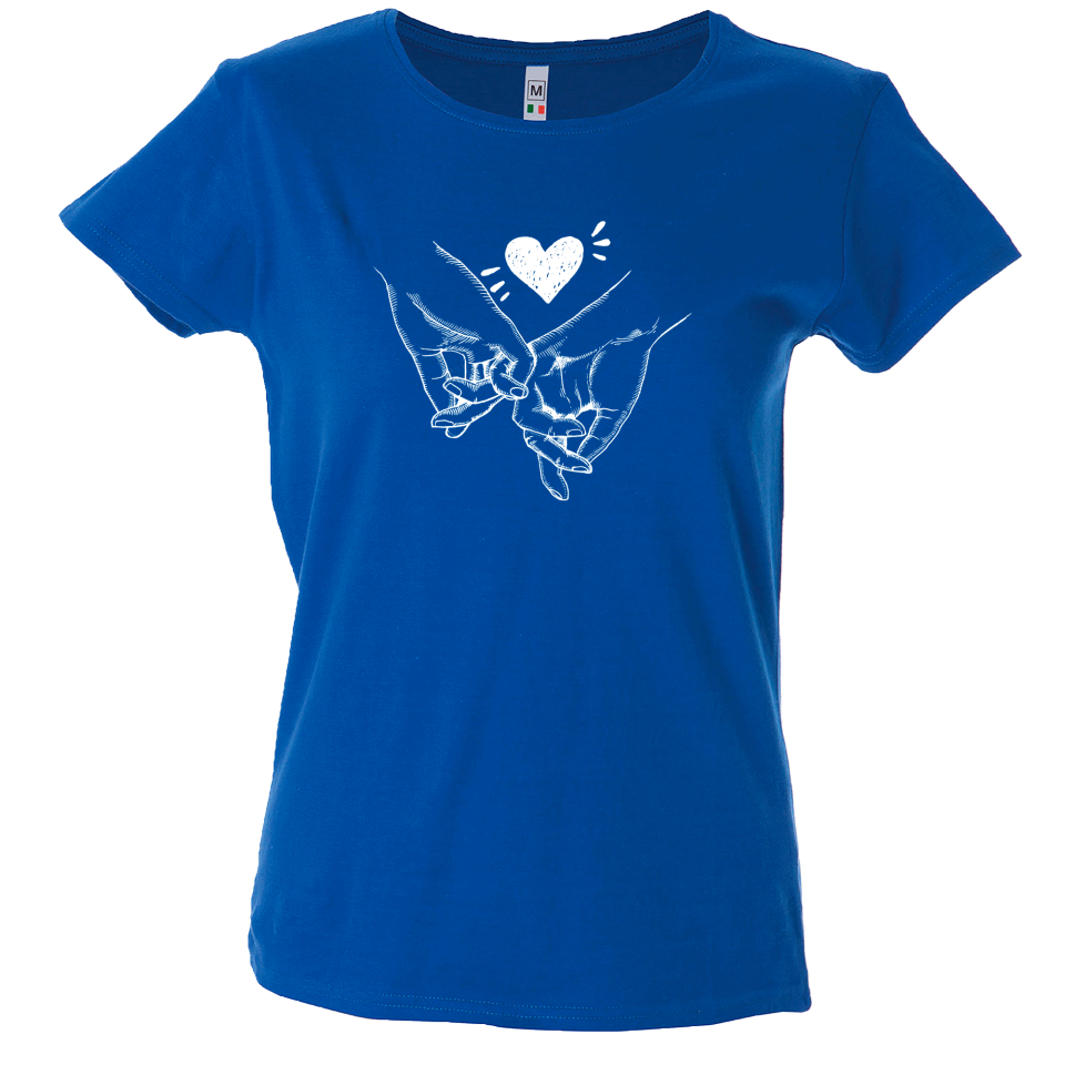 Camiseta mujer manos agarradas meñique