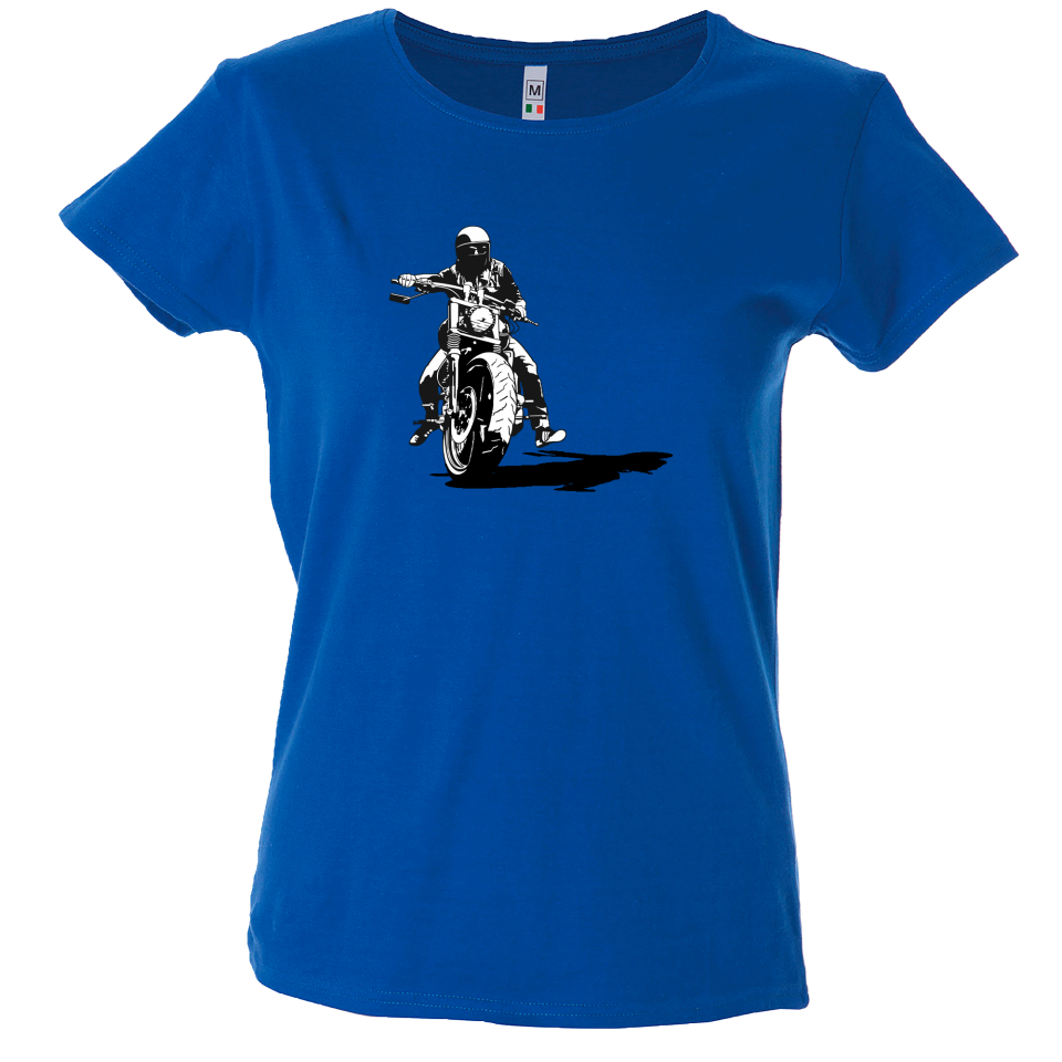 Camiseta mujer motero con casco