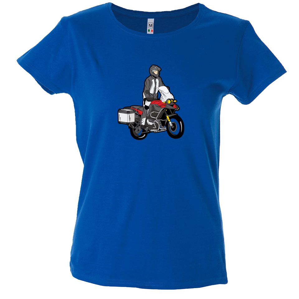 Camiseta mujer moto baúl