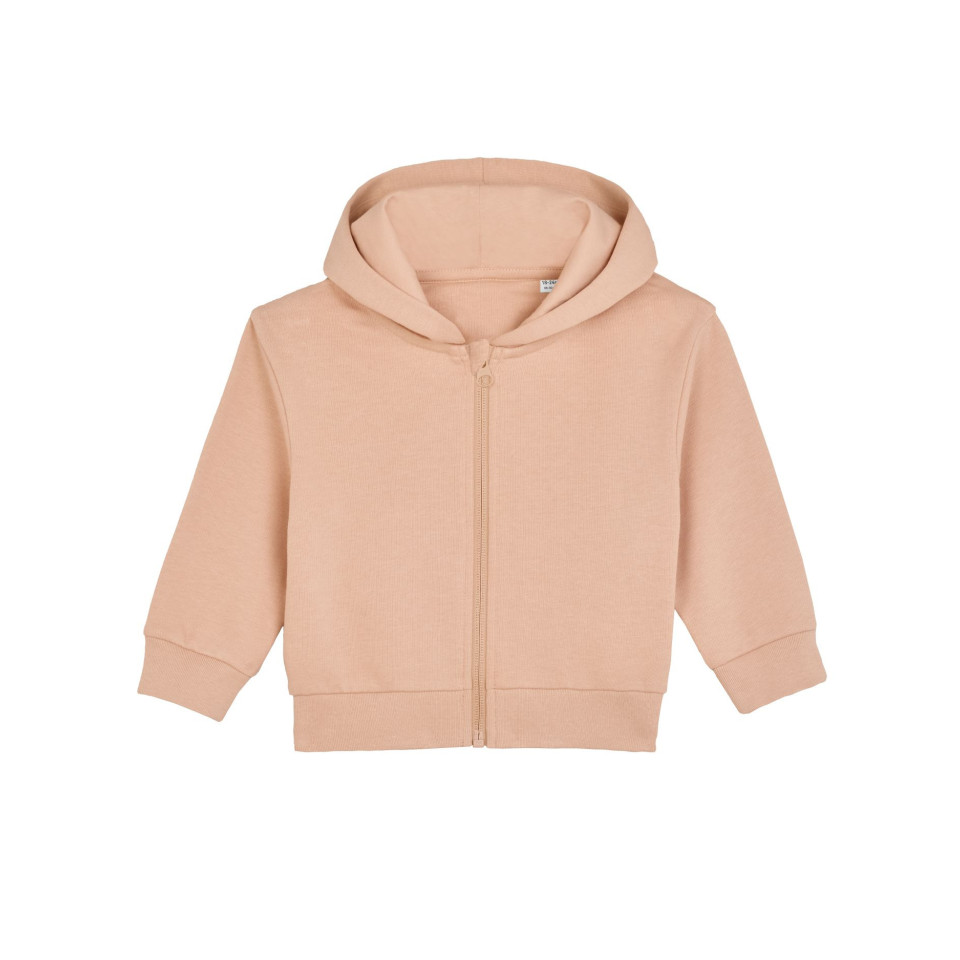 Sudadera orgánica con capucha y cremallera bebé personalizada