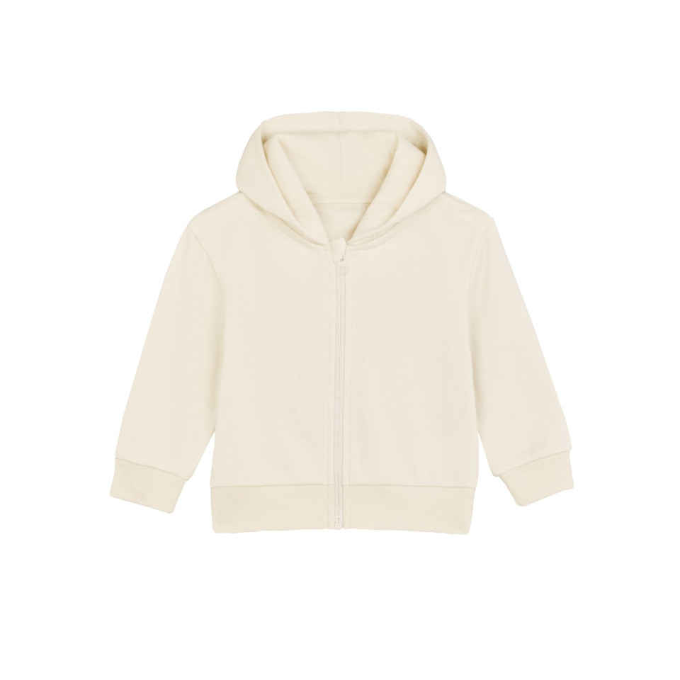 Sudadera orgánica con capucha y cremallera bebé personalizada