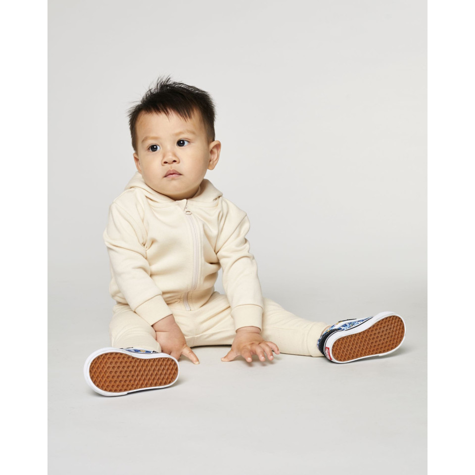 Sudadera orgánica con capucha y cremallera bebé personalizada