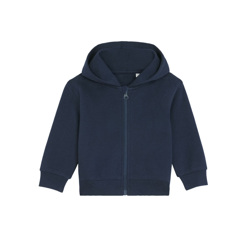Sudadera orgánica con capucha y cremallera bebé personalizada