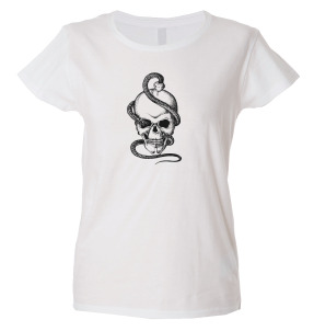 Camiseta mujer calavera serpientes