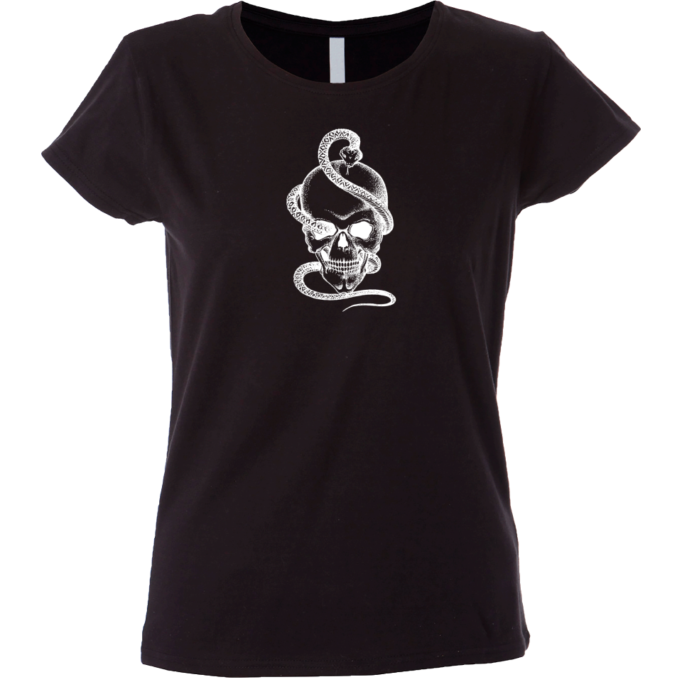 Camiseta mujer calavera serpientes