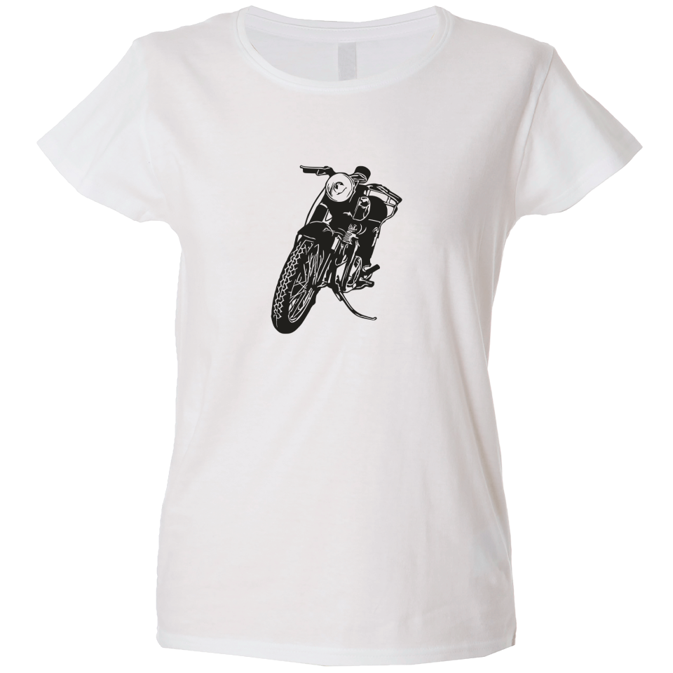 Camiseta mujer silueta de una moto