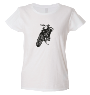 Camiseta mujer silueta de una moto